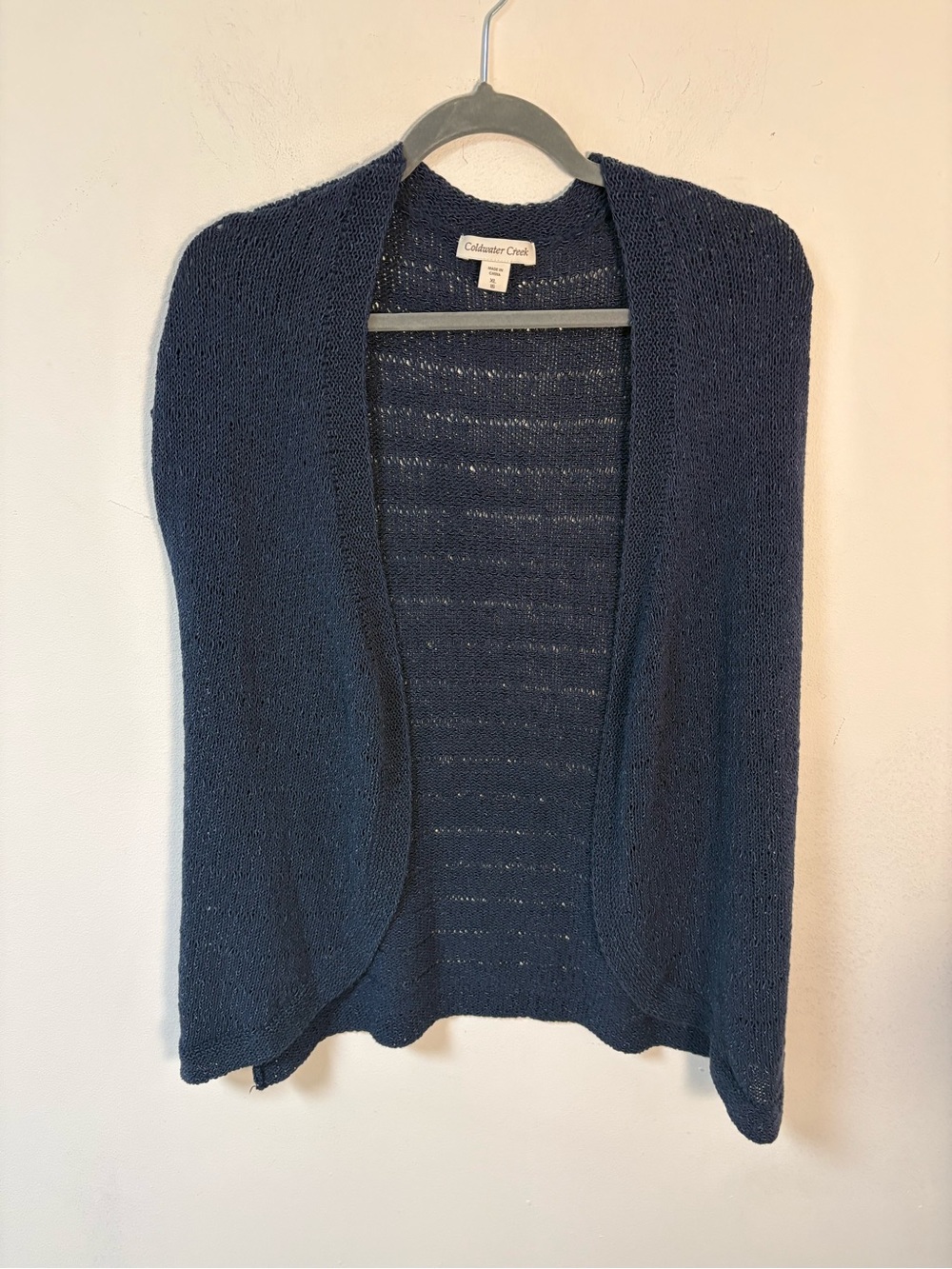 Coldwater Creek Navy Open-Front Sleeveless Women's Sweater Cardigan XL